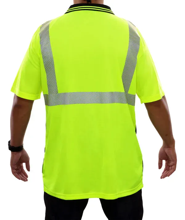 24-342CT Lightweight Birdseye Knit High Visibility Safety Polo