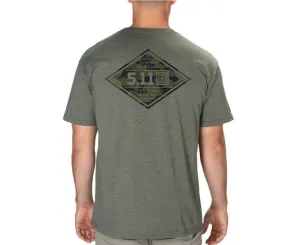 5.11 MEN'S DIAMOND CREST TEE WS, MILITARY GREEN HEATHER, M