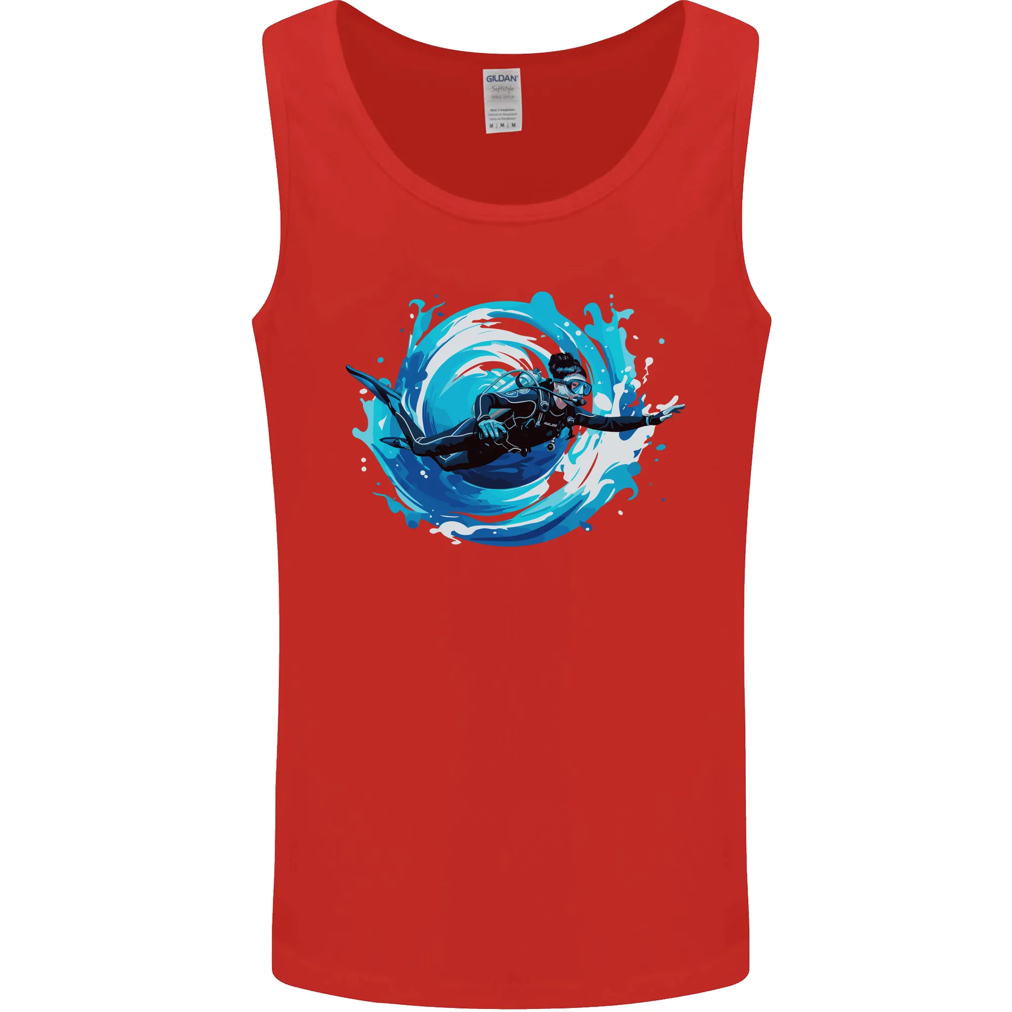 A Woman Scuba Diver Female Diving Mens Vest Tank Top