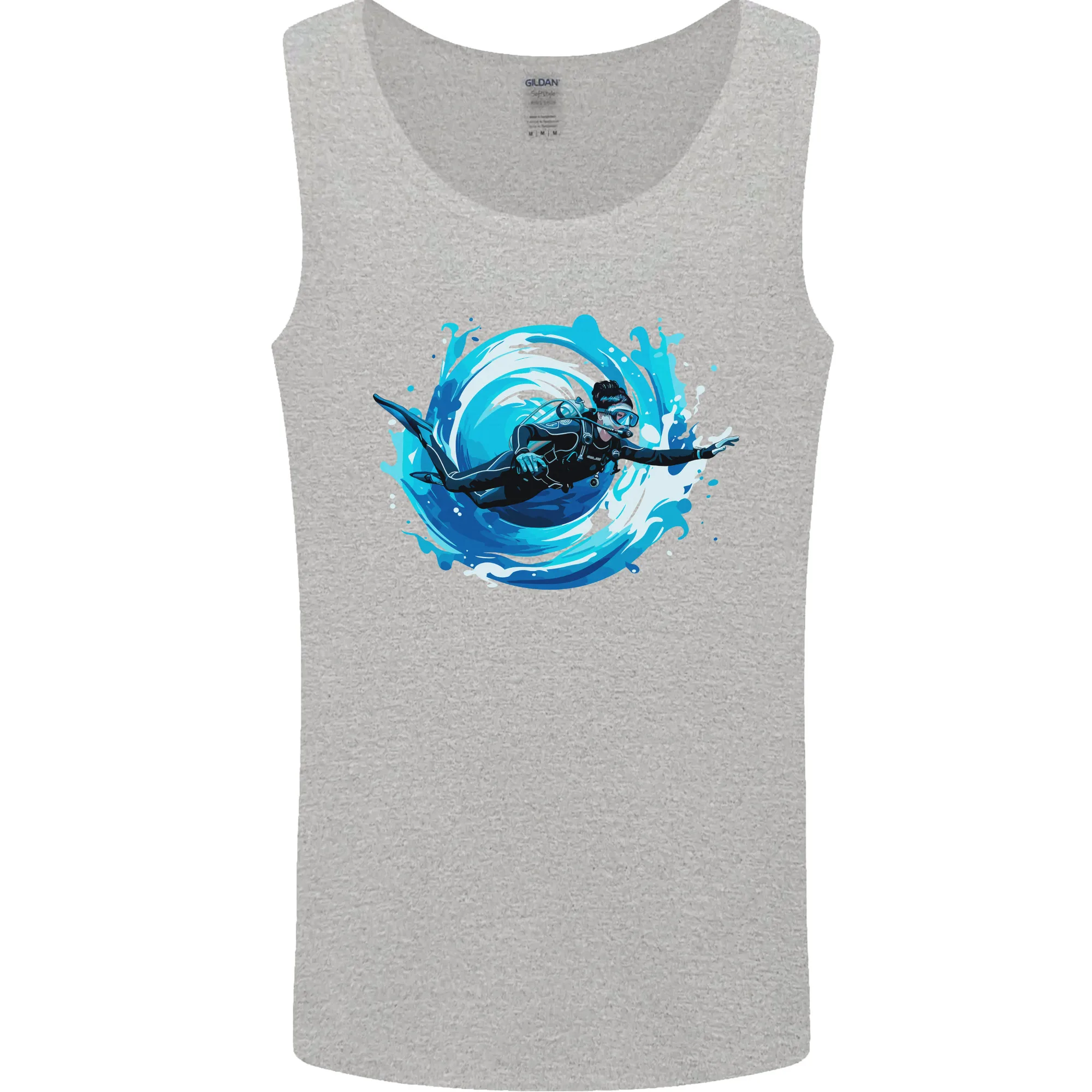 A Woman Scuba Diver Female Diving Mens Vest Tank Top