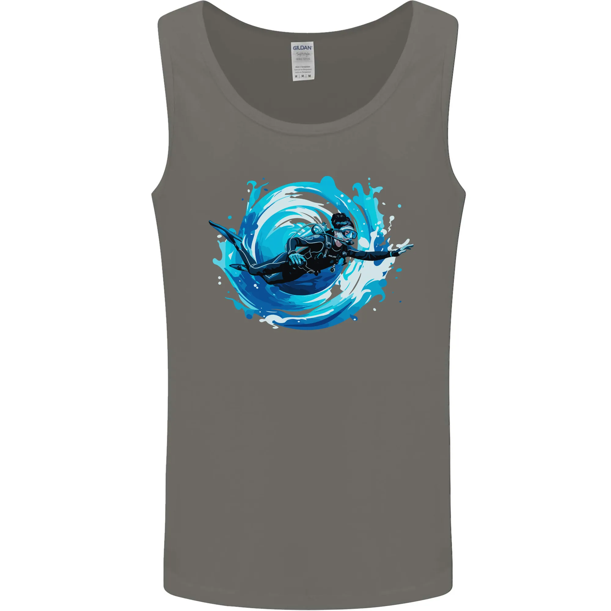 A Woman Scuba Diver Female Diving Mens Vest Tank Top
