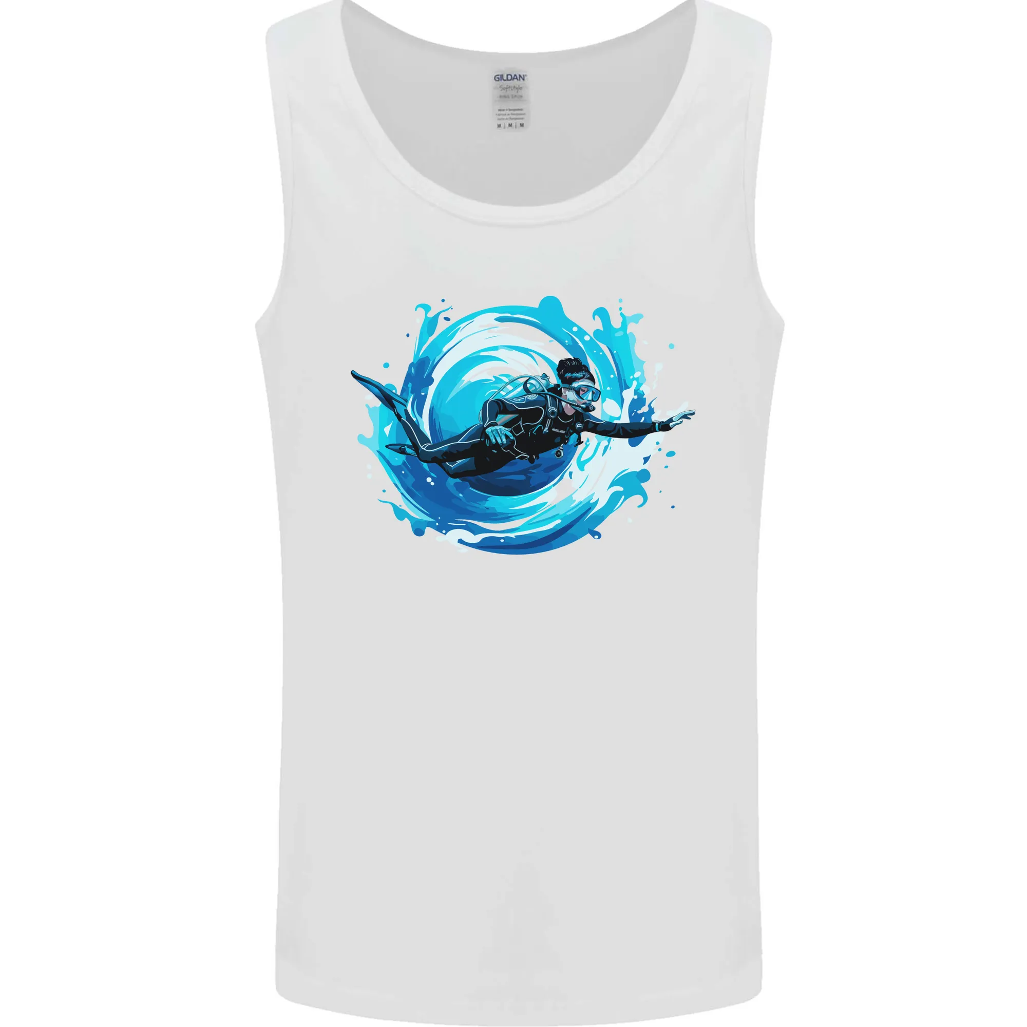 A Woman Scuba Diver Female Diving Mens Vest Tank Top