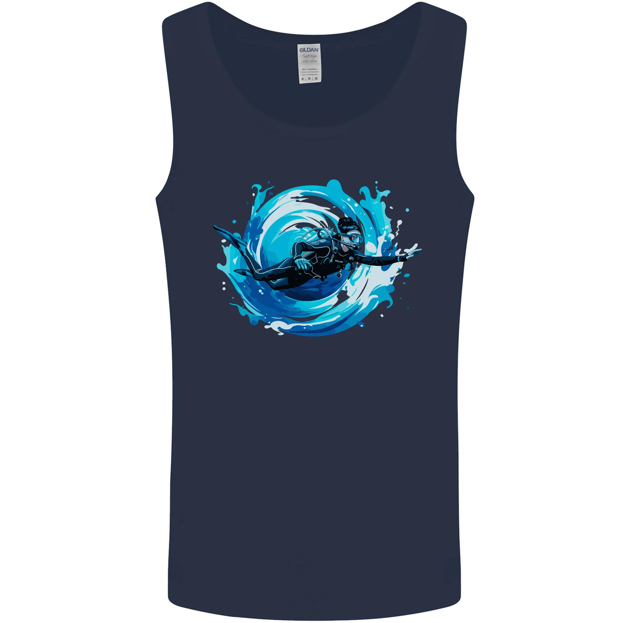 A Woman Scuba Diver Female Diving Mens Vest Tank Top
