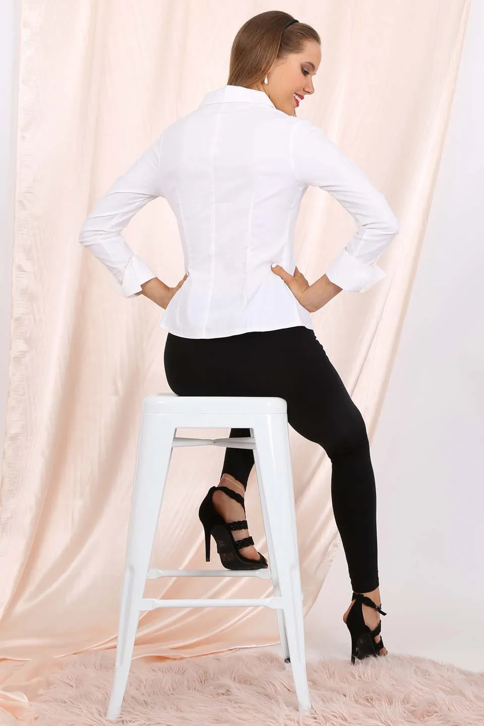 Alivia fitted shirt in white
