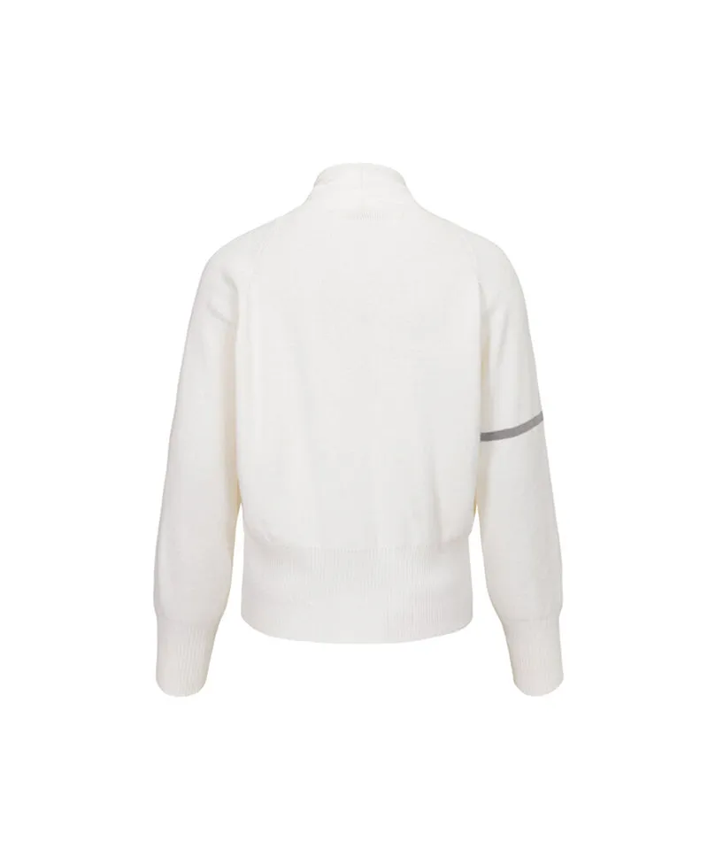 Anell Golf Shawl Knit Cardigan - Ivory