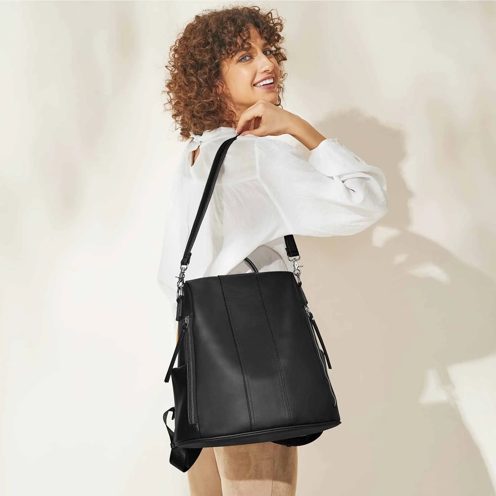 Anti-theft Soft Genuine Leather Backpack
