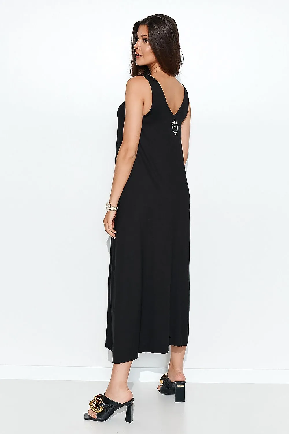 Asymmetrical Open-Back Knit Dress