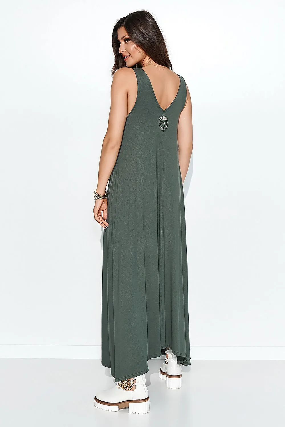 Asymmetrical Open-Back Knit Dress