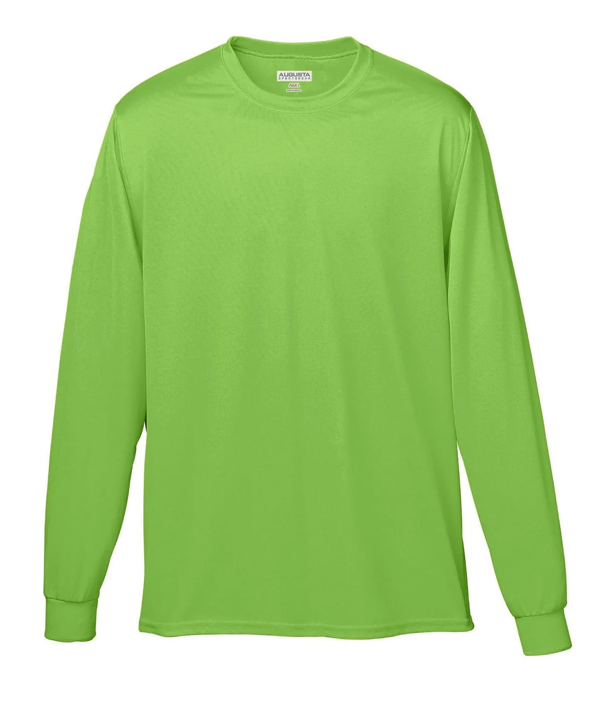 Augusta Long Sleeve Moisture Wicking T-Shirt | Lime