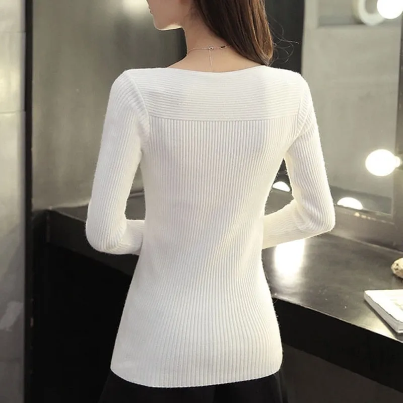 Autumn Knitwear Pullover - Modern Korean Style Slim Fit Sweater