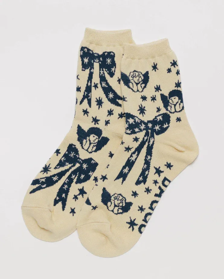 Baggu Crew Sock - Cherub Bows