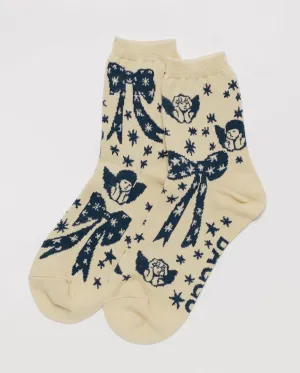 Baggu Crew Sock - Cherub Bows