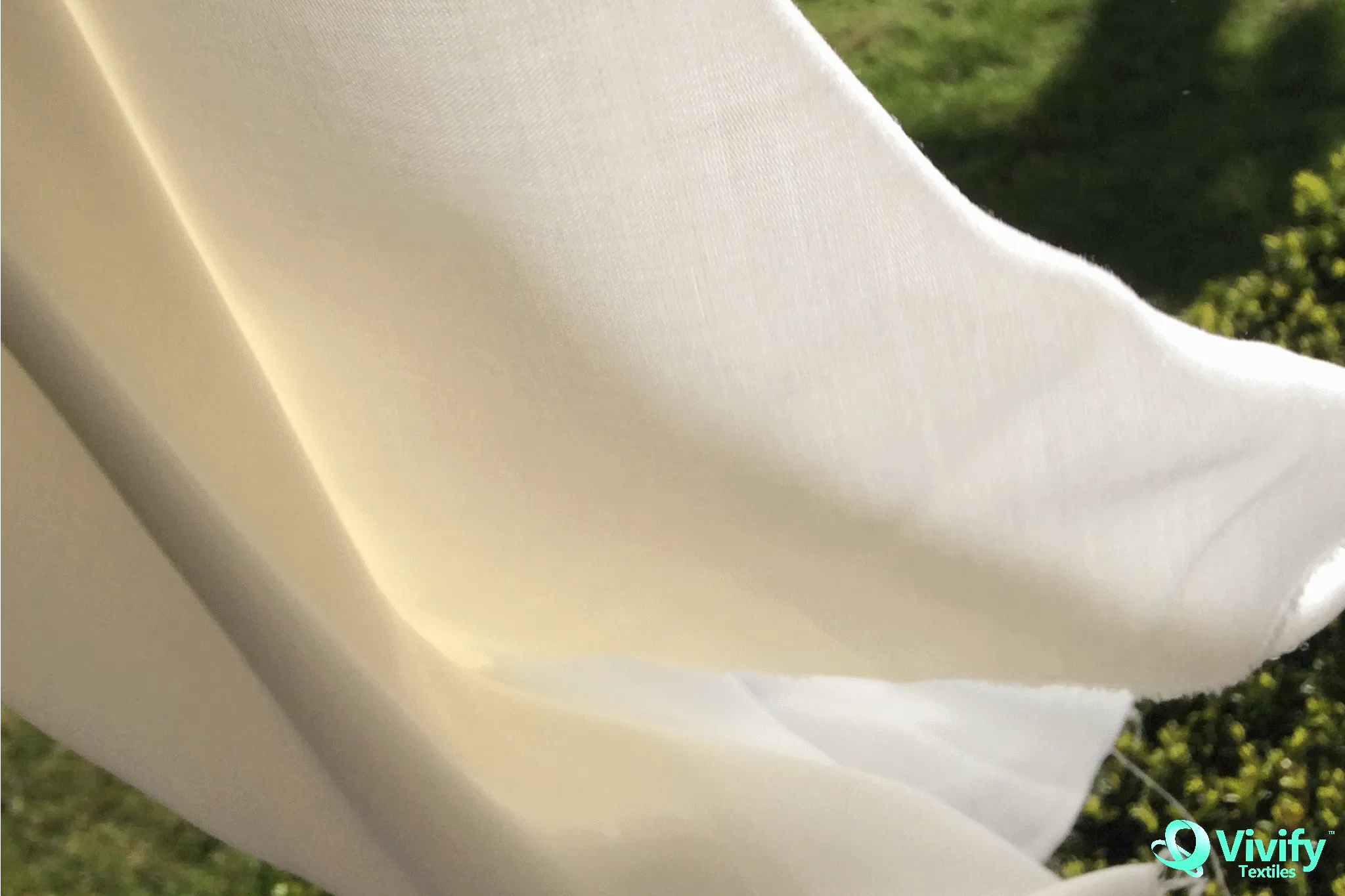 Bamboo Fine Gabardine Fabric White