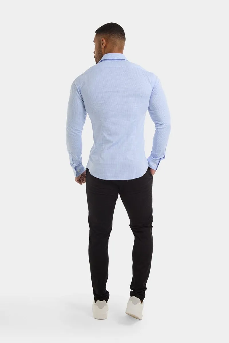 Bamboo Micro-Check Shirt in Blue Check