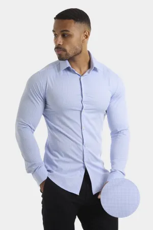 Bamboo Micro-Check Shirt in Blue Check