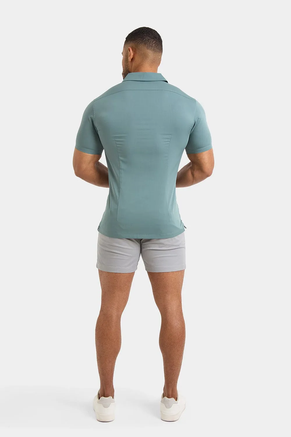 Bamboo Revere Collar Shirt in Pine