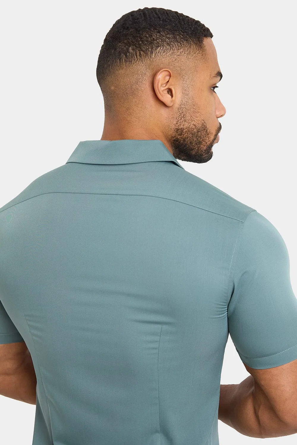 Bamboo Revere Collar Shirt in Pine
