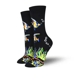 Bambukas Womens Tropical Angelfish Crew Socks