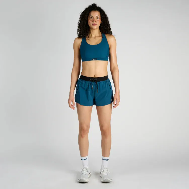 Bandit Running Vento Women's 3" Splitty Short - Deep Teal