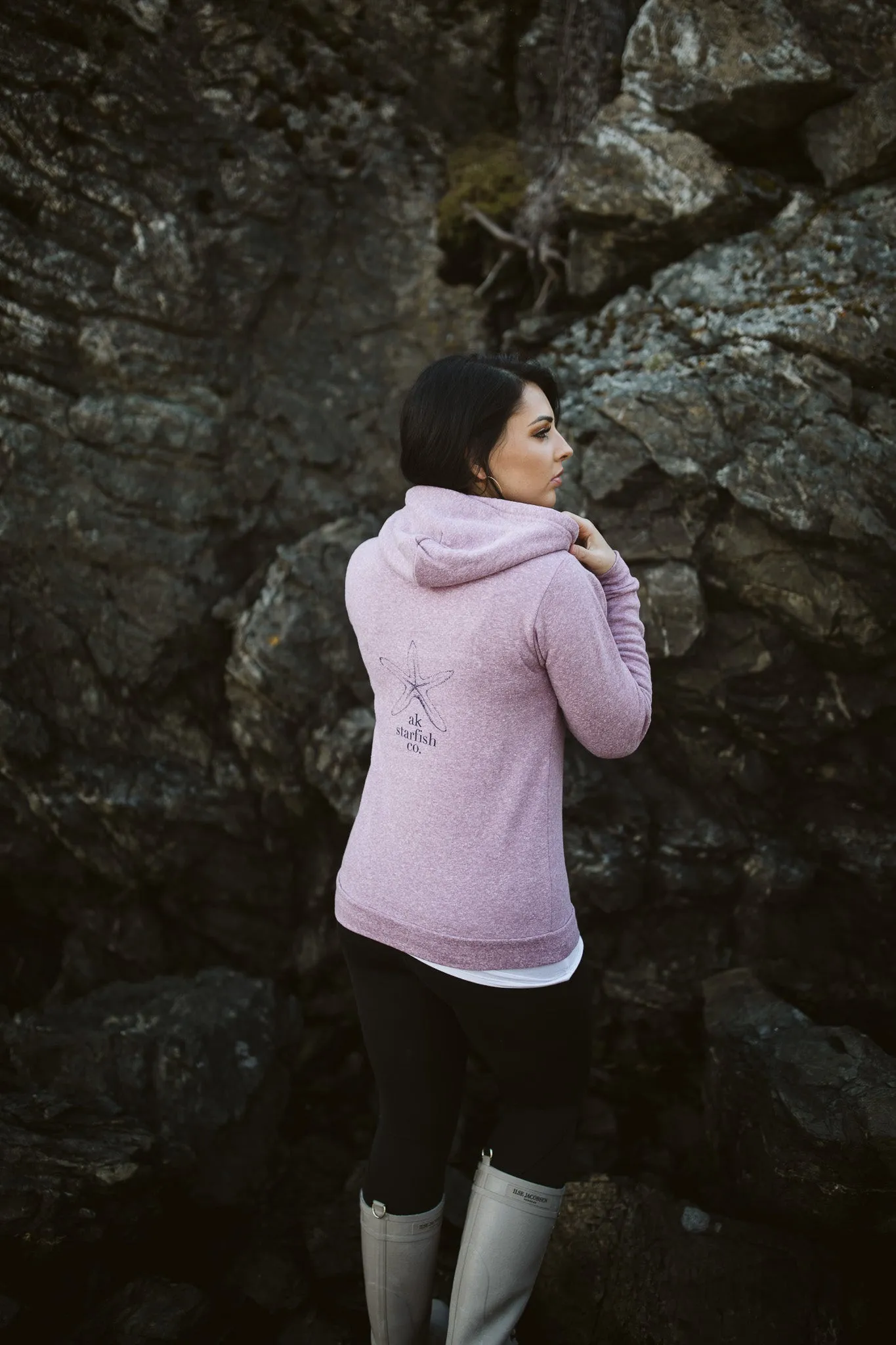 Beach Mussel Shell AK Starfish Co. Triblend Zipped Hoody $69.00