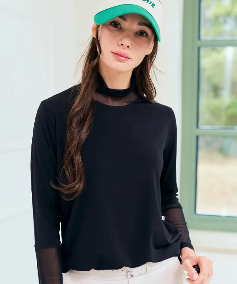 BENECIA 12 Angela Mesh Top - Black
