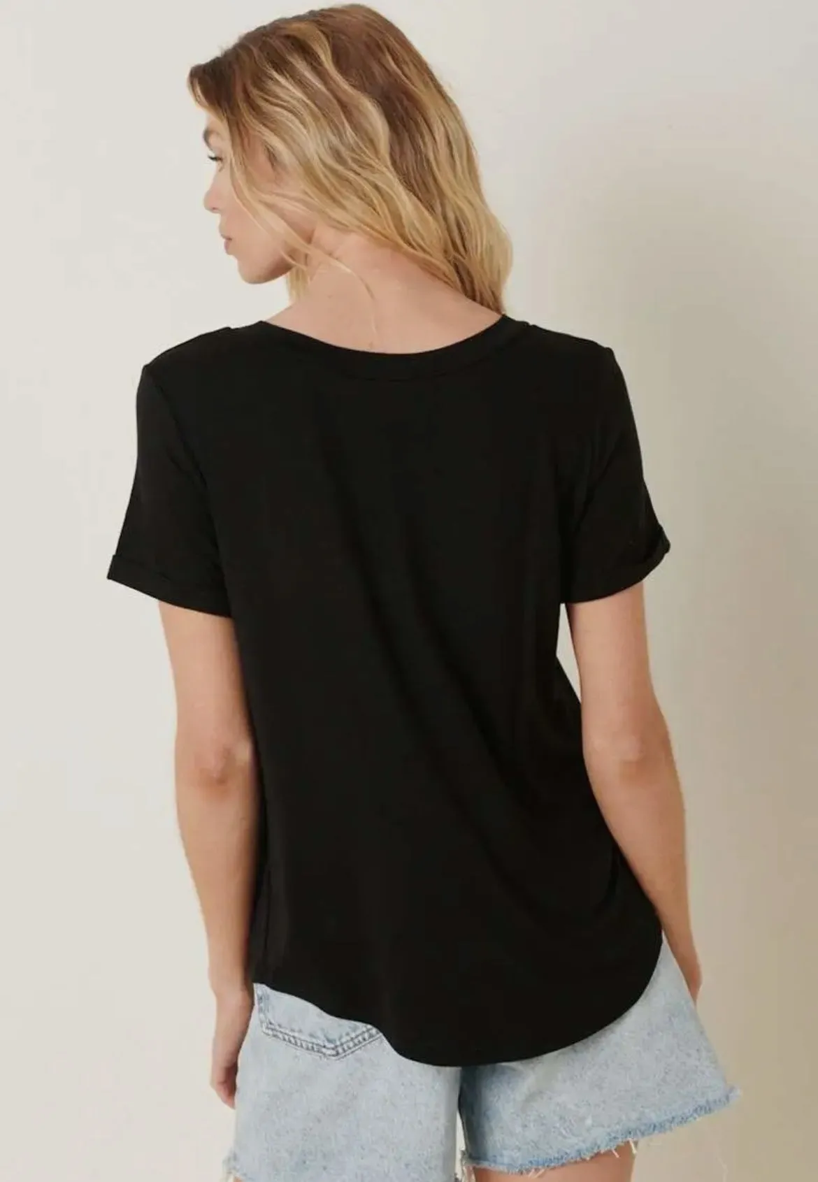 Black Bamboo Casual Top