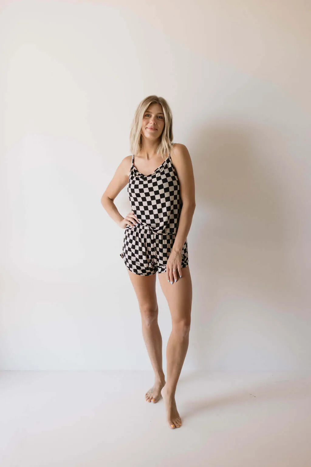 Black Checkerboard | Cami Women's Bamboo Set