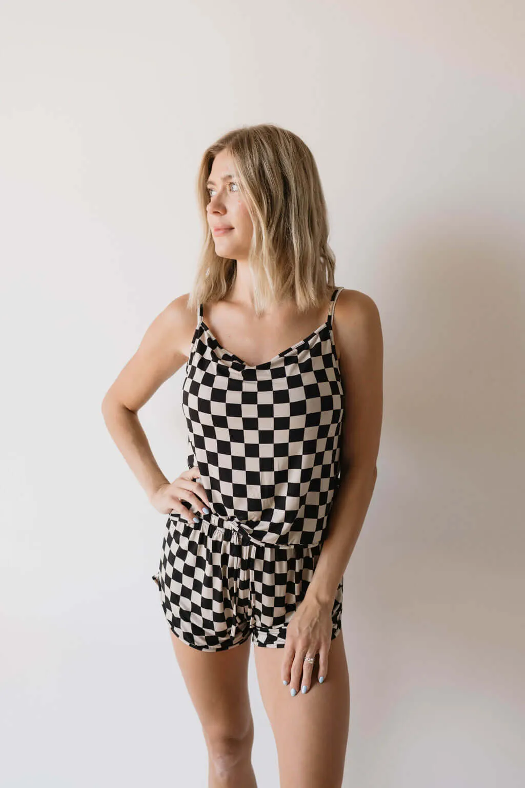 Black Checkerboard | Cami Women's Bamboo Set