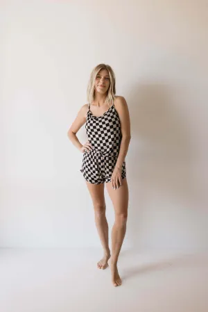 Black Checkerboard | Cami Women's Bamboo Set