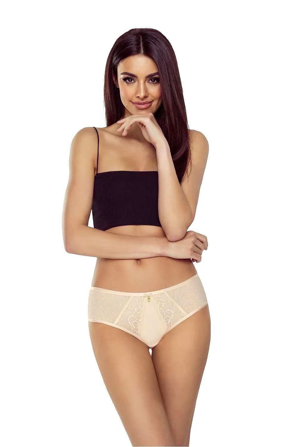 Black Lace Panties – Feminine Briefs with Semi-Sheer Floral Design
