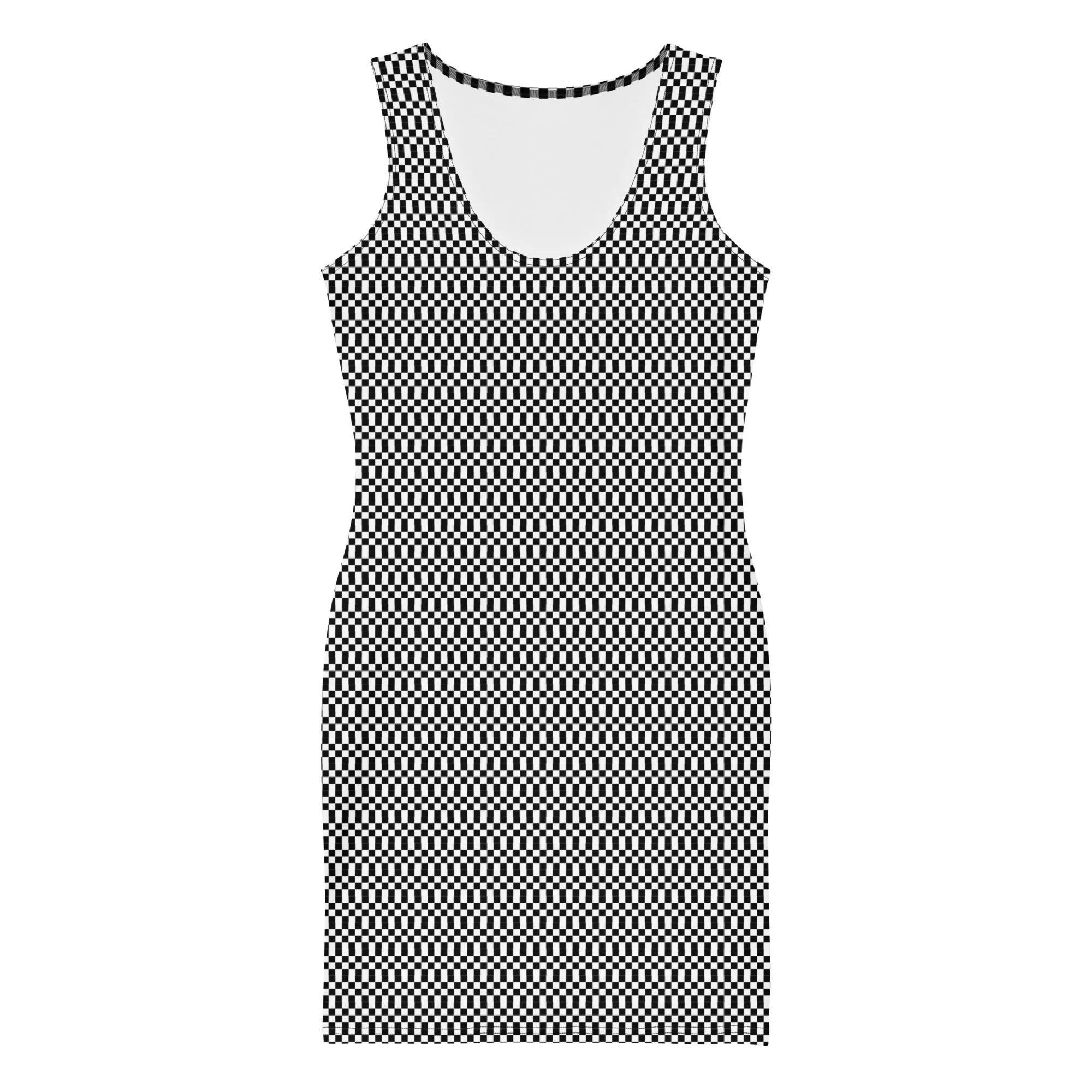 Black Micro Checker Dress