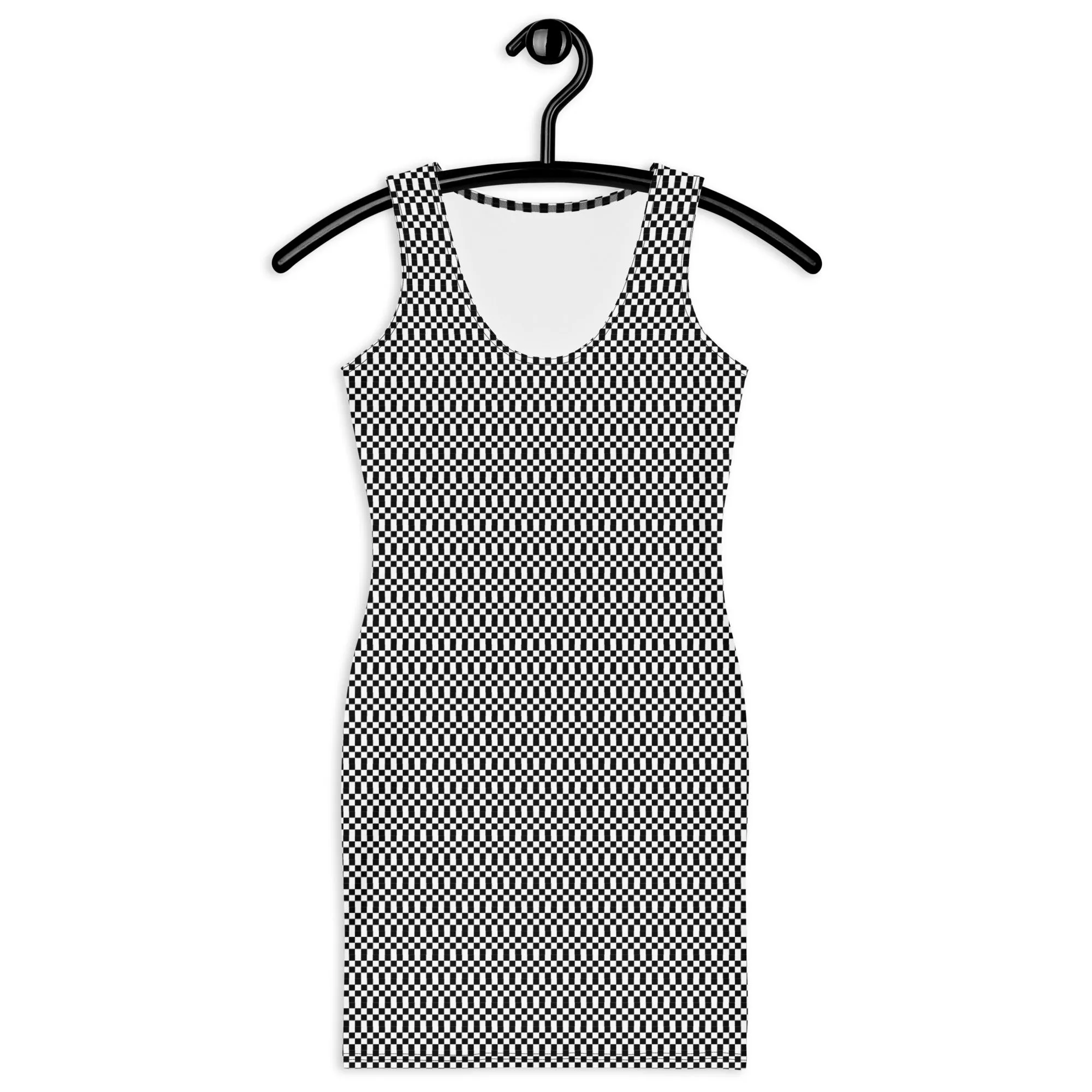Black Micro Checker Dress