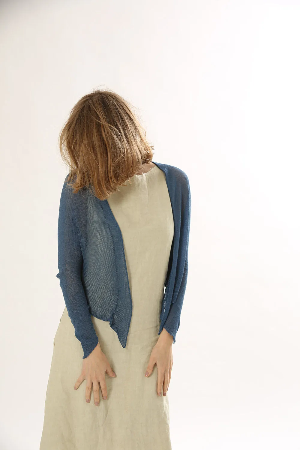 Blue Knitted Cardigan,Women Blue Jeans jacket