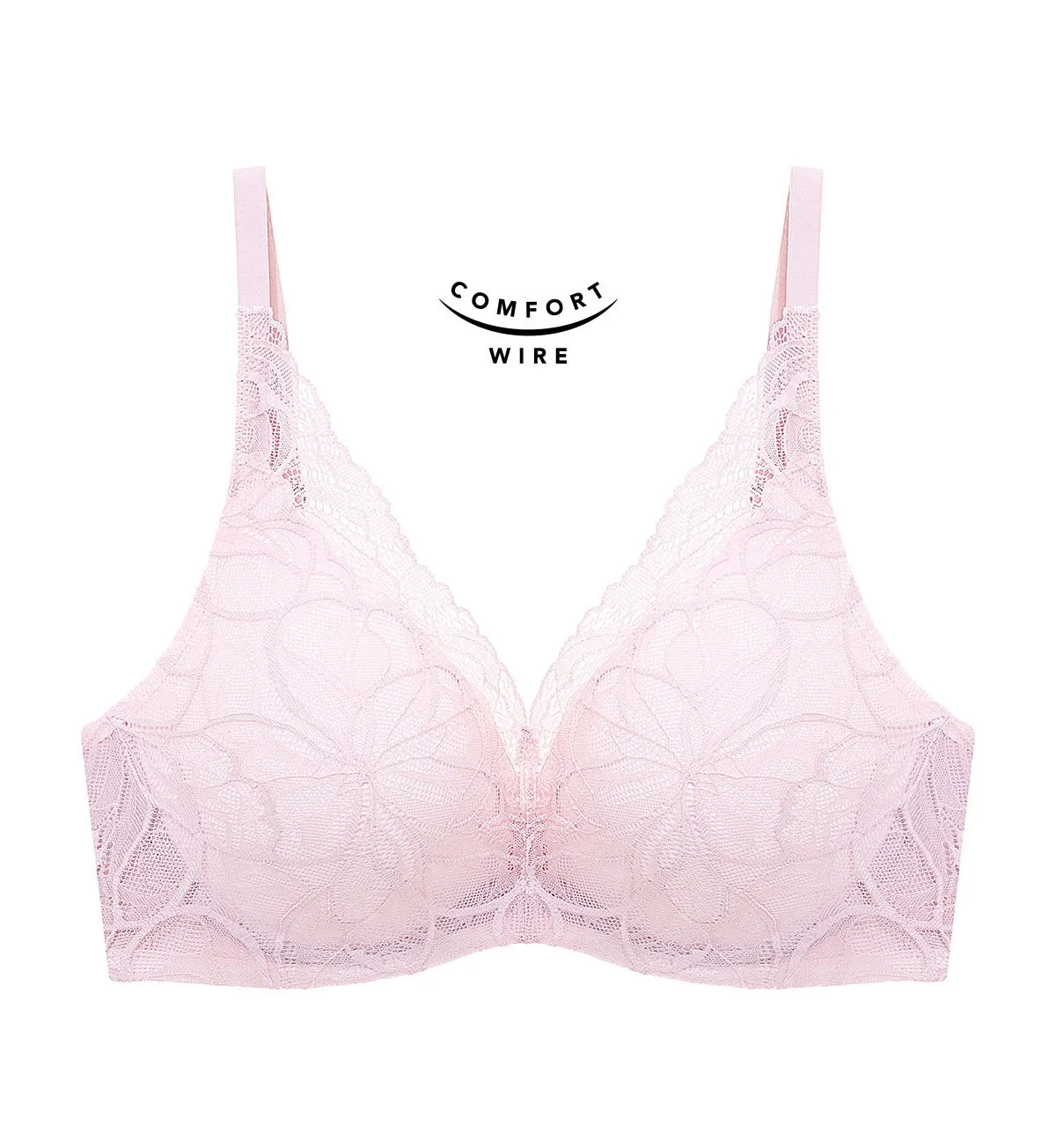 Body Make Up Illusion Lace Wired Push Up Deep V Bra