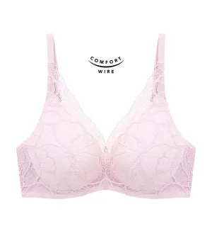 Body Make Up Illusion Lace Wired Push Up Deep V Bra