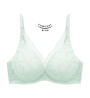 Body Make Up Illusion Lace Wired Push Up Deep V Bra