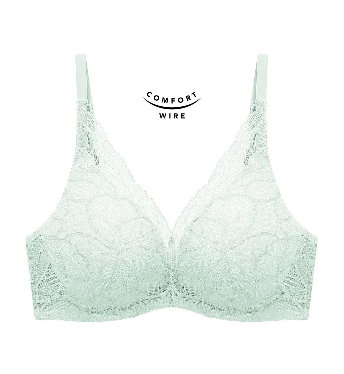 Body Make Up Illusion Lace Wired Push Up Deep V Bra
