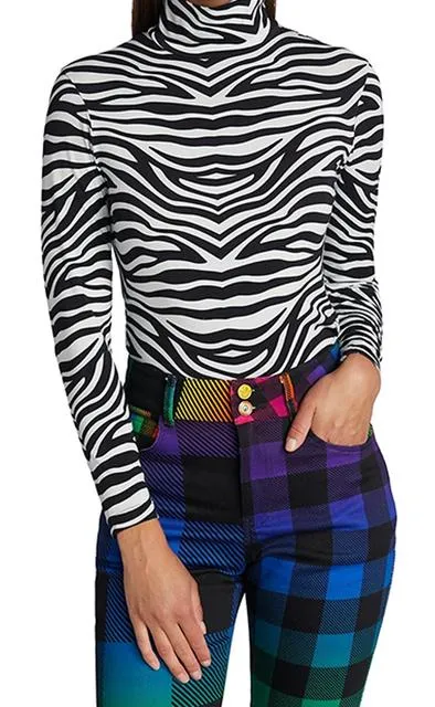 BruceGlen Zebra Print Turtleneck