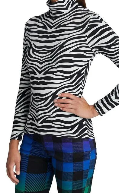 BruceGlen Zebra Print Turtleneck