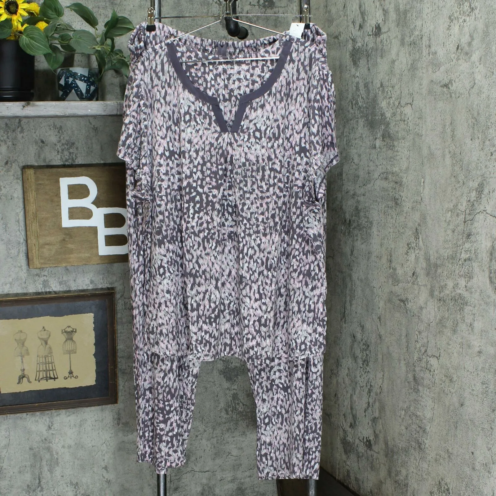 Carole Hochman Women's Rayon Spandex Satin Trim Pajama Set