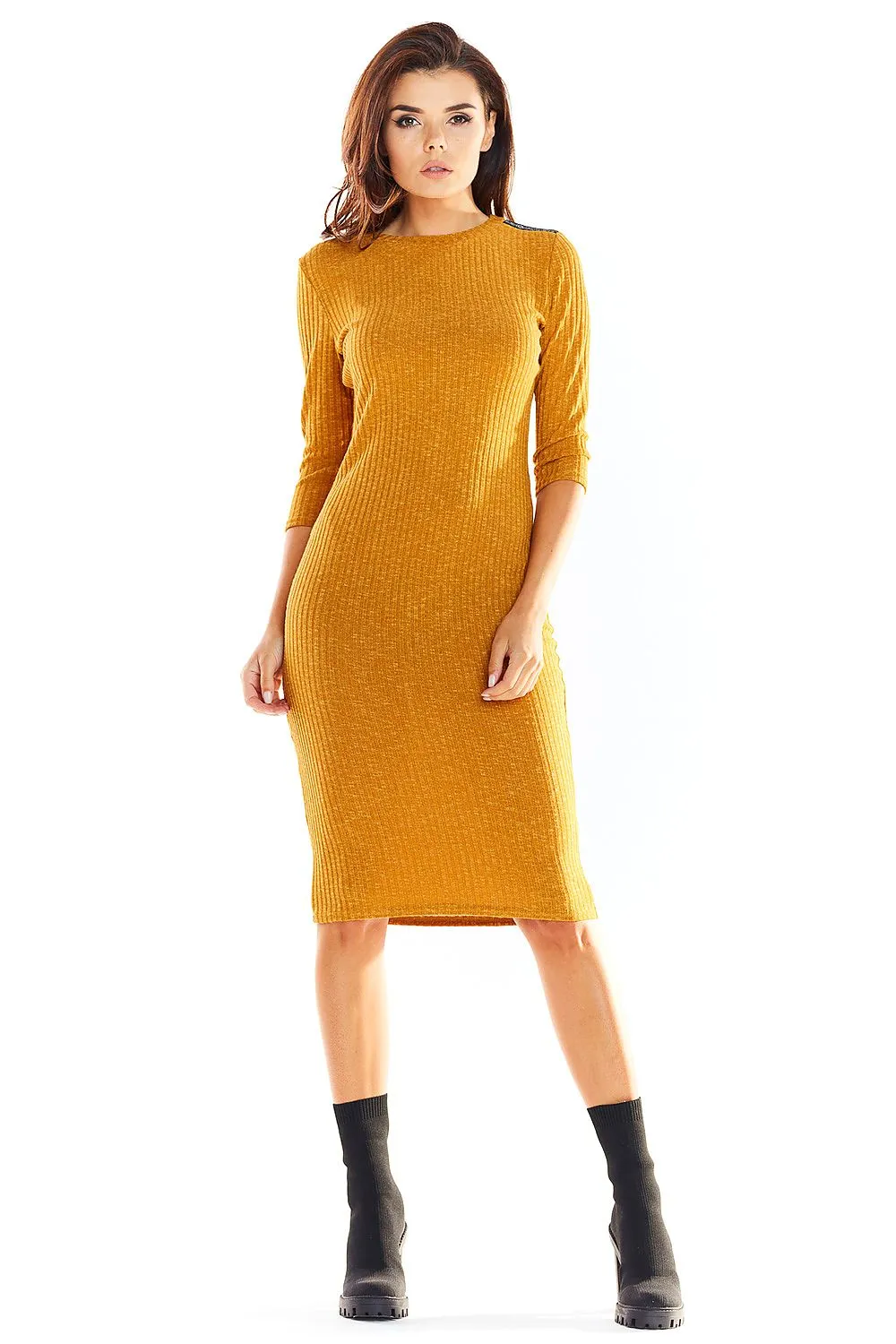 Charming Shoulder Tape Midi Dress