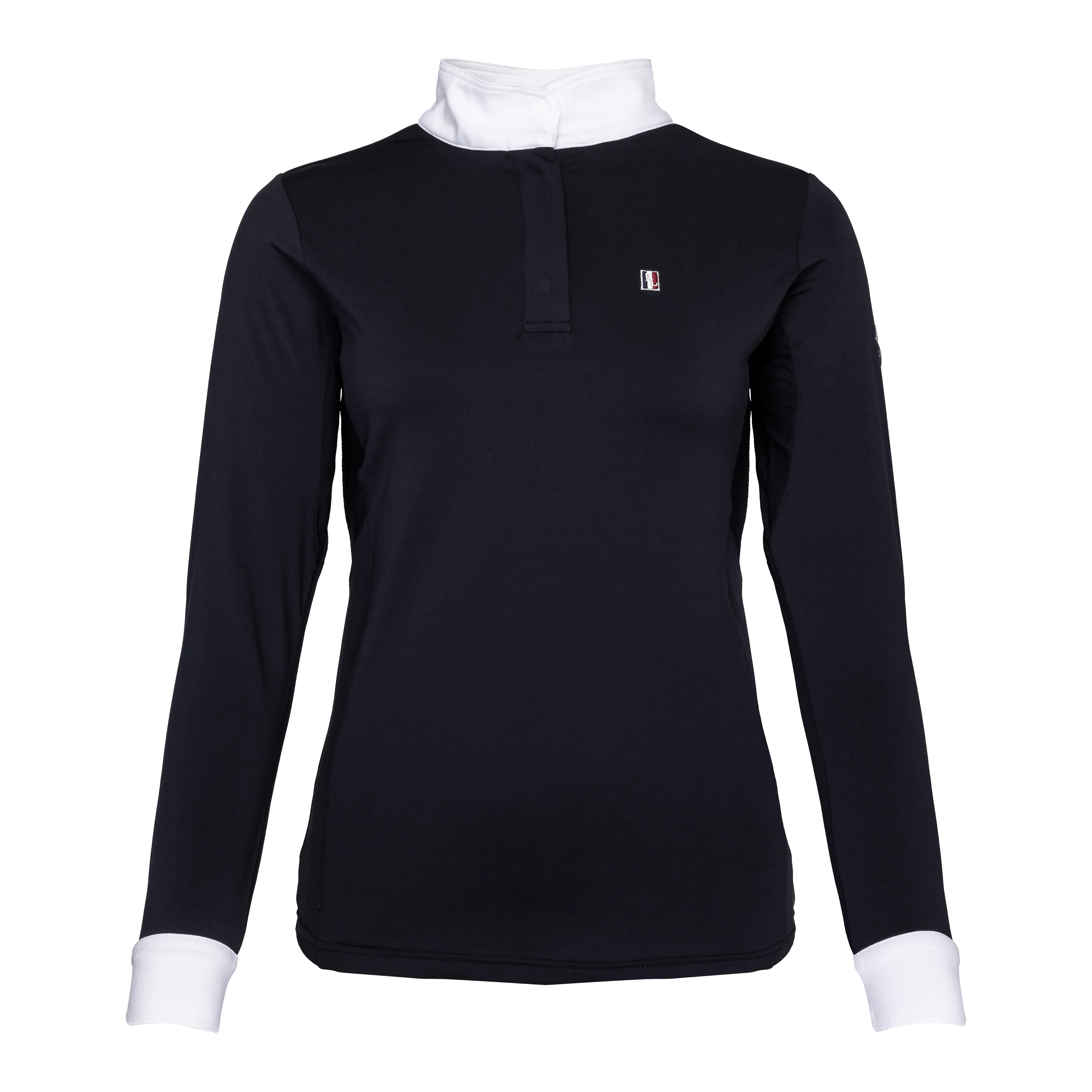 Classic Women's Long-Sleeved Show Shirt with Standing Collar