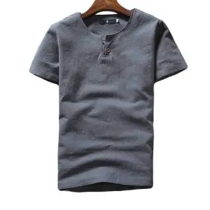 Cotton Vintage Solid Color Casual T Shirts