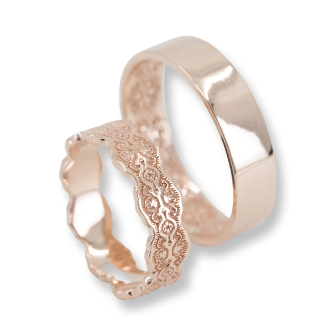 Couples Matching Aria Lace Wedding Ring Set