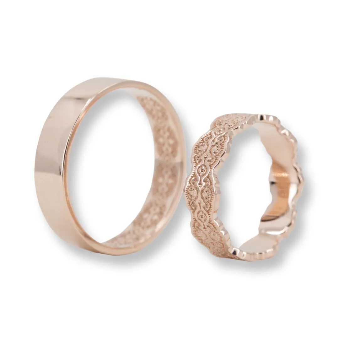 Couples Matching Aria Lace Wedding Ring Set