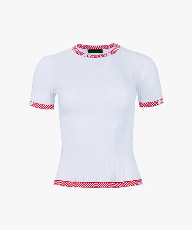 CREVE NINE: Round Ribbed Knitwear - White