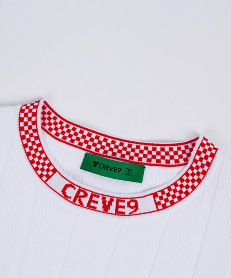 CREVE NINE: Round Ribbed Knitwear - White