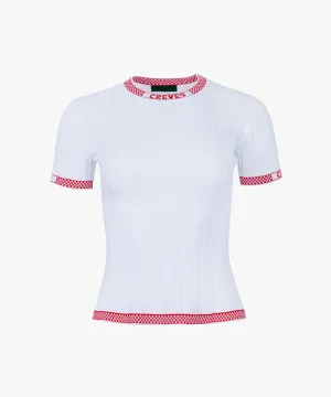 CREVE NINE: Round Ribbed Knitwear - White