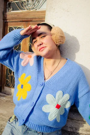 Crochet Applique Bold Floral Cardigan