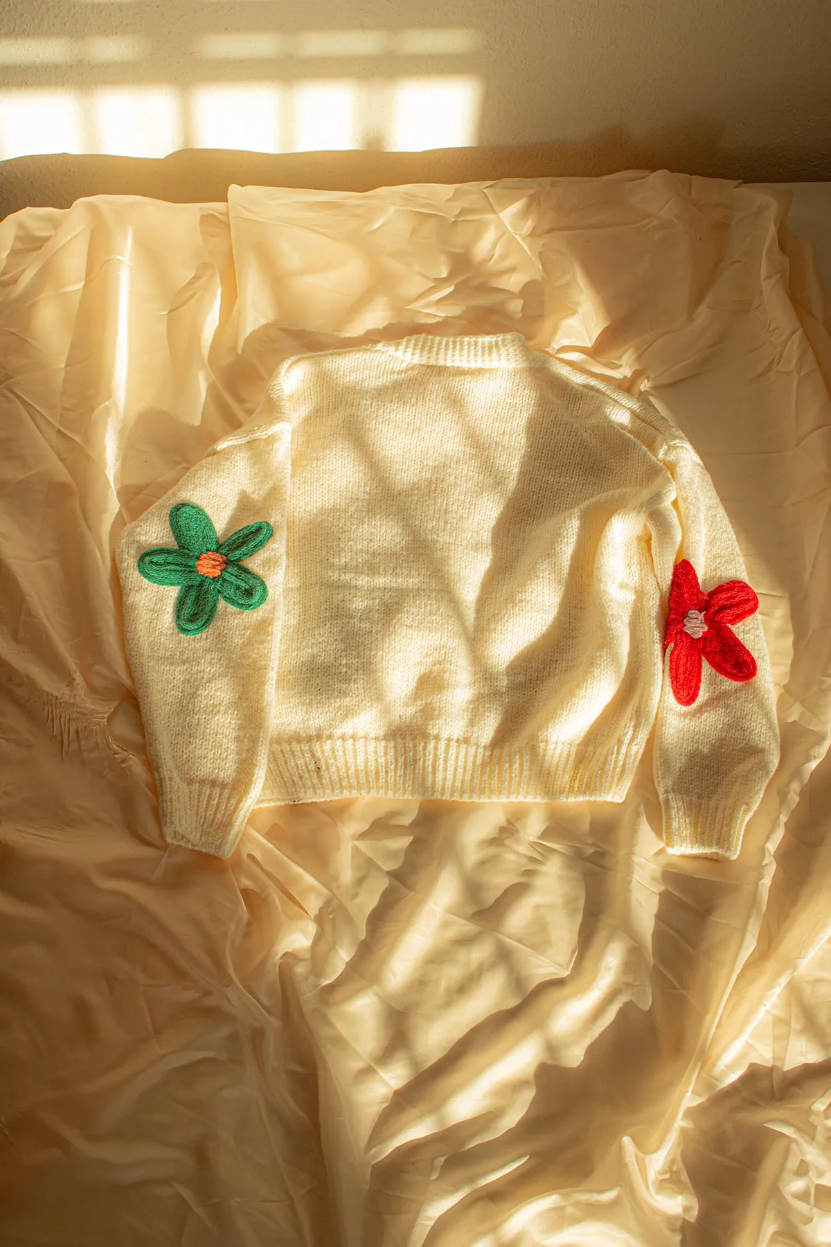 Crochet Applique Bold Floral Cardigan